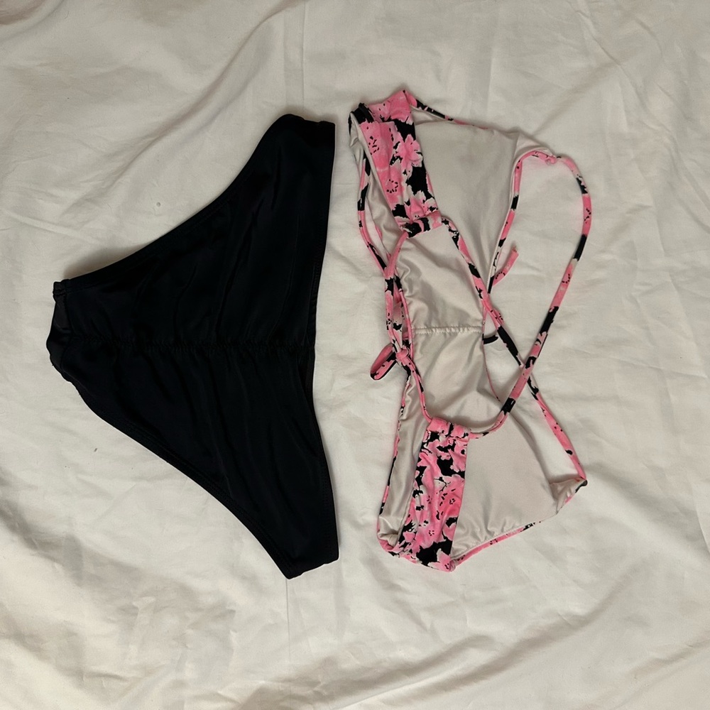 Pink and Black Bikini